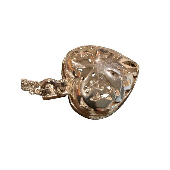 Marcasite Sterling Heart Locket Necklace - Picture 7 of 15